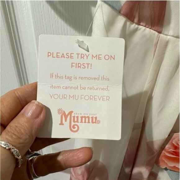 Show Me Your Mumu Faye Flutter White and Pink Floral Maxi Dress NWT - Picture 8 of 14